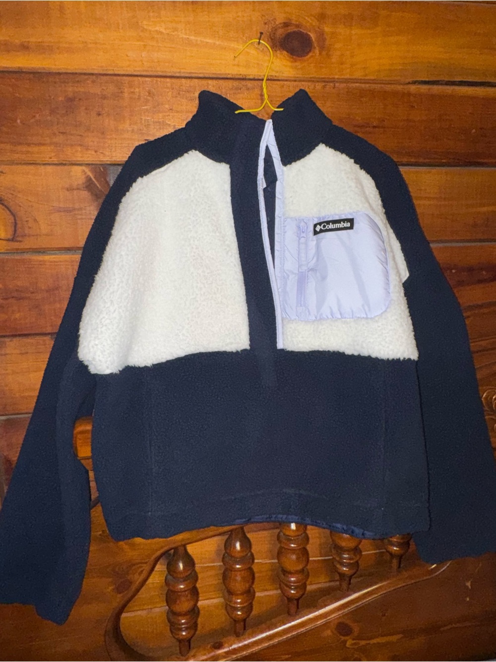 Columbia women’s Navy and Cream Half-Zip Sherpa Jacket